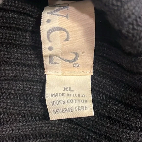 Wills & Co. Vintage Made in USA Turtleneck Sweater Shirt black gray Men’s XL